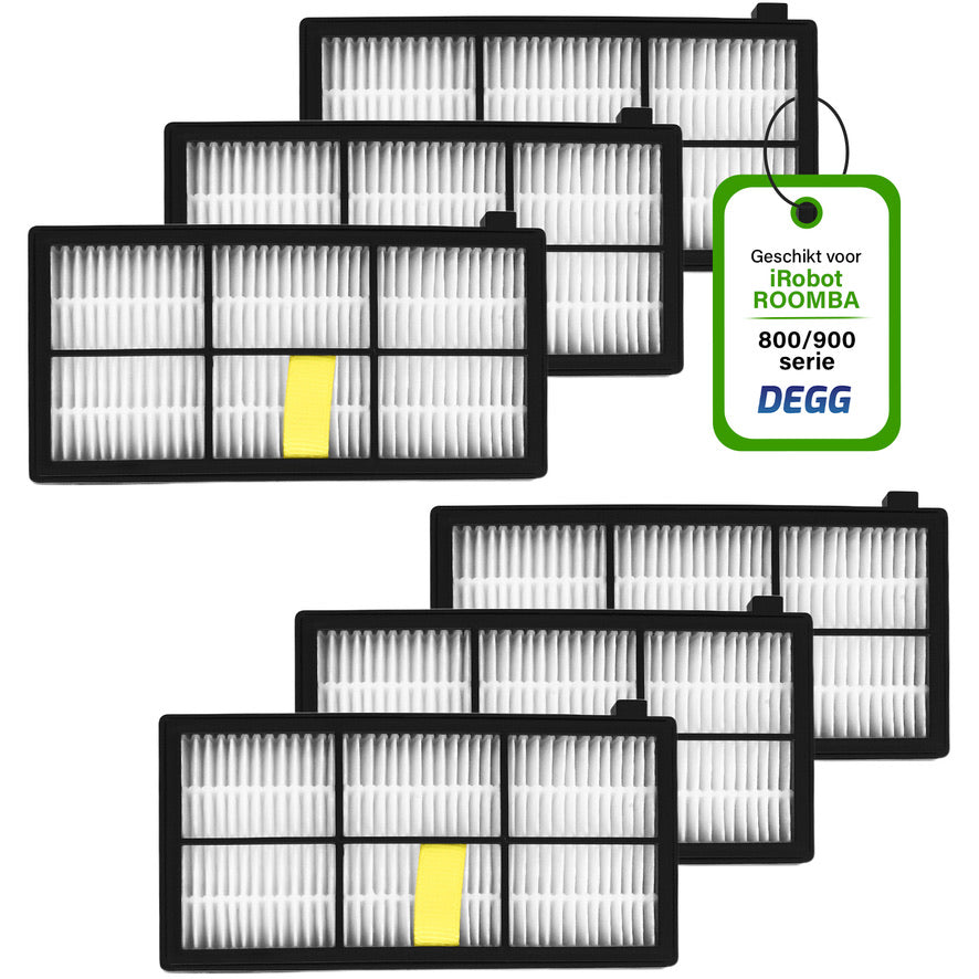 DEGG - HEPA filters geschikt voor iRobot Roomba 800/900 series - Geschikt voor iRobot Roomba onderdelen - 6 STUK(S)