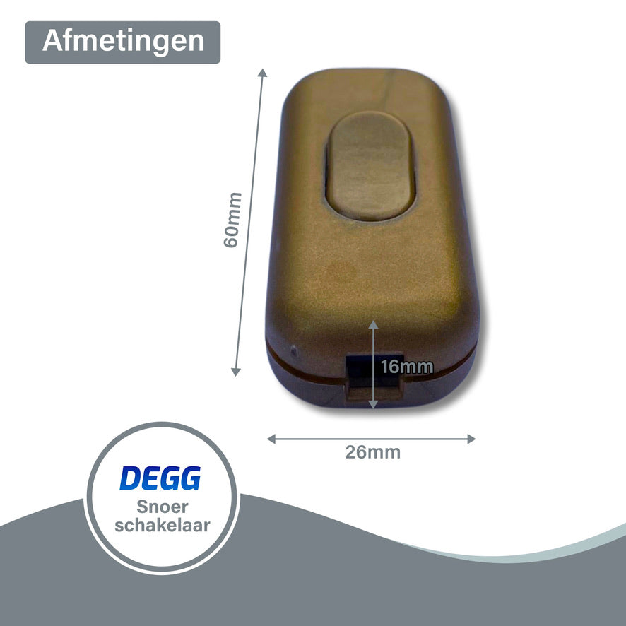 DEGG - Snoerschakelaar - GOUD - 450Watt - 230V - Energie besparing - Premium kwaliteit - lampen schakelaartjes - 4 STUK(S)