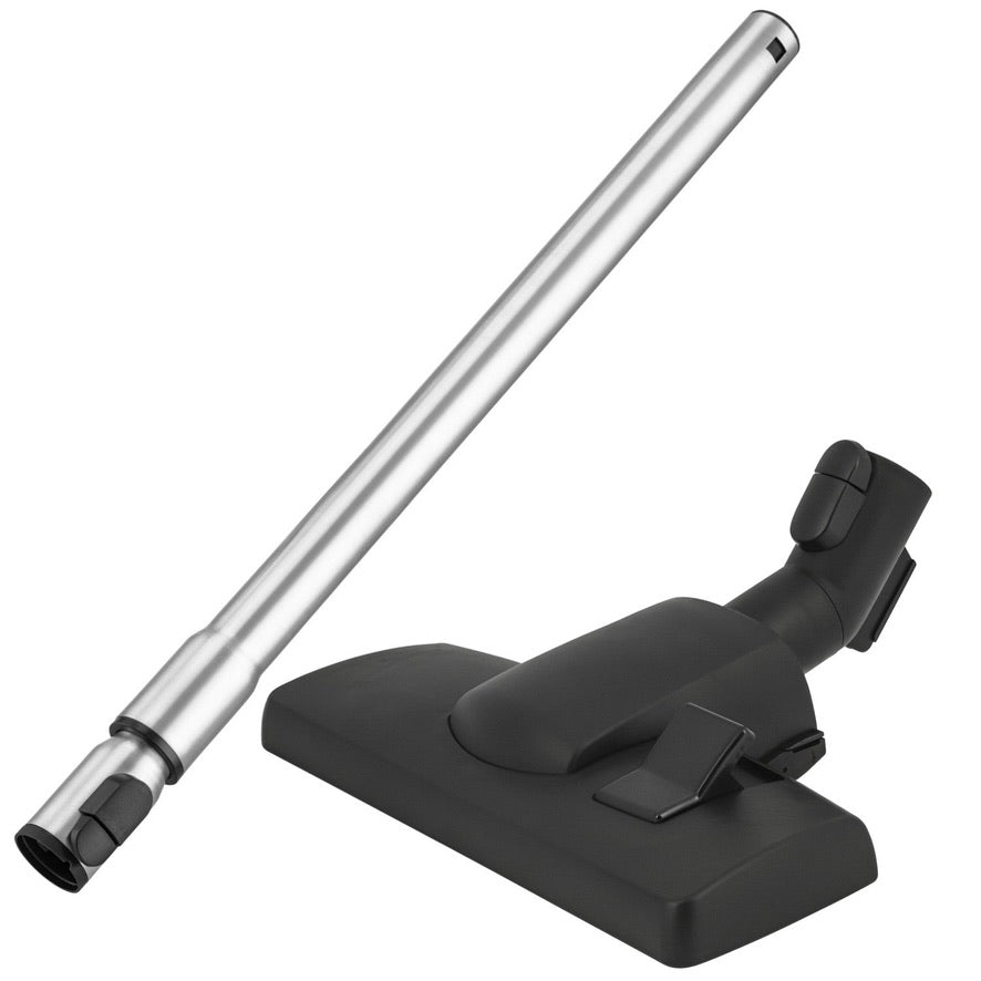 DEGG - 2-delige Stofzuigerset – RVS Stofzuigerbuis + Combi Zuigmond – Geschikt voor Miele – 35mm – Ideaal voor Harde & zachte Vloeren