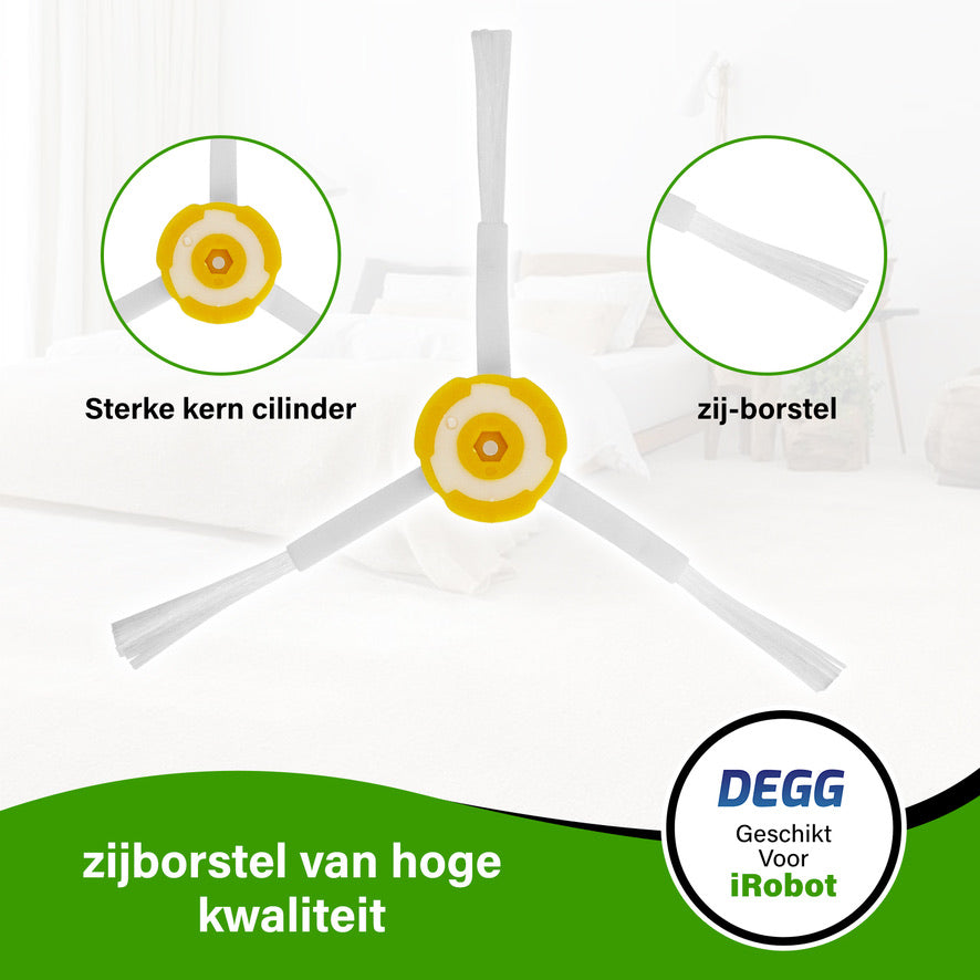 DEGG® - Zijborstel geschikt voor iRobot roomba 800/900 serie - Geschikt voor iRobot roomba onderdelen - Roomba Spinners - 5 STUK(S)
