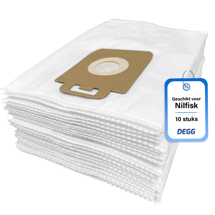 DEGG® - Stofzuigerzakken - Geschikt voor Nilfisk Select, Elite en Power Series - Premium Kwaliteit - VOORDEEL-VERPAKKING - 10 STUK(S)