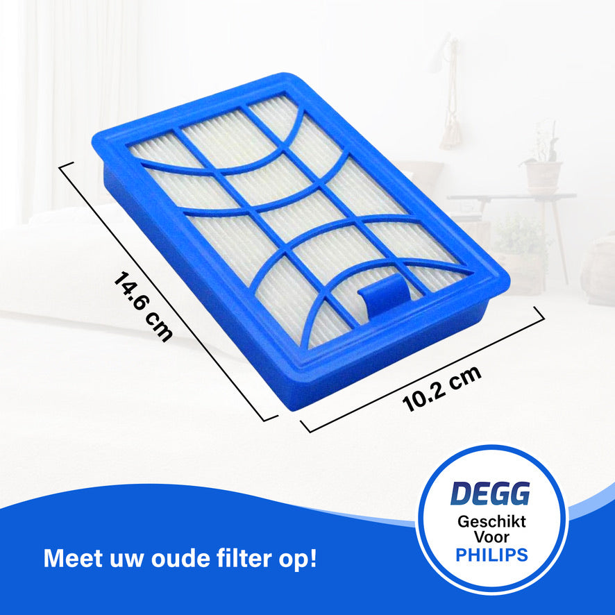 DEGG® - Hepa Filter H11 - Geschikt voor Philips Power pro expert series - Stofzuiger-filter - Uitblaas-filter - Alternatief voor het FC6042/01 en FC8003/01 Filter - Premium Kwaliteit