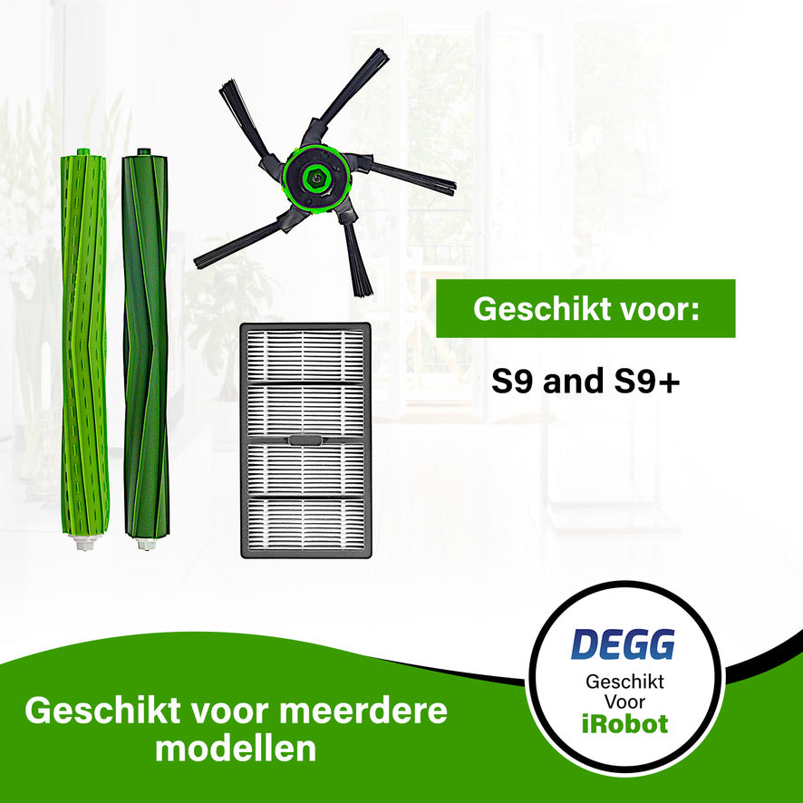 DEGG - Onderhoudsset - Geschikt voor iRobot Roomba S9 & S9+ - Premium Kwaliteit - Jaarpakket
