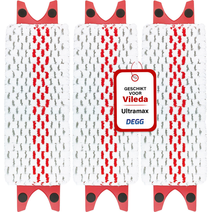 DEGG - Dweil / mop geschikt voor Vileda ultra max - navulling geschikt voor Vileda - geschikt voor alle platte mopsystemen van Vileda - Microvezel doek - 3 STUK(S)
