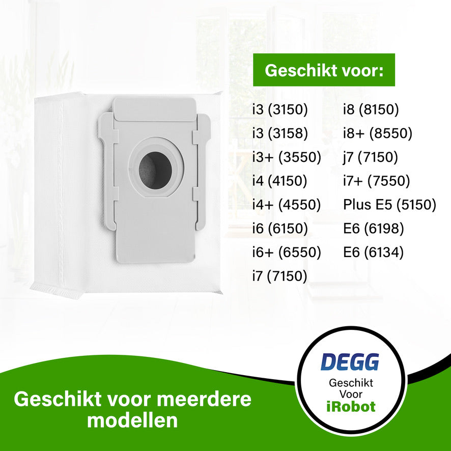 DEGG® Stofzuigerzakken voor iRobot Roomba i7, i7+, i8, i8+, i3, i3+, i4, i4+, i6, i6+, s9, s9+, j7 & j7+ – 18 Stuks Compatibele Stofzakken
