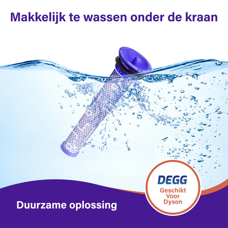 DEGG® - Pre-Filter - Geschikt voor Dyson V8, V7 en V6 - Wasbaar - Onderdelen - Vervangt DC58, DC59, DC61 en DC62 - Animal Stofzuiger - Duurzaam - 3 STUK(S)