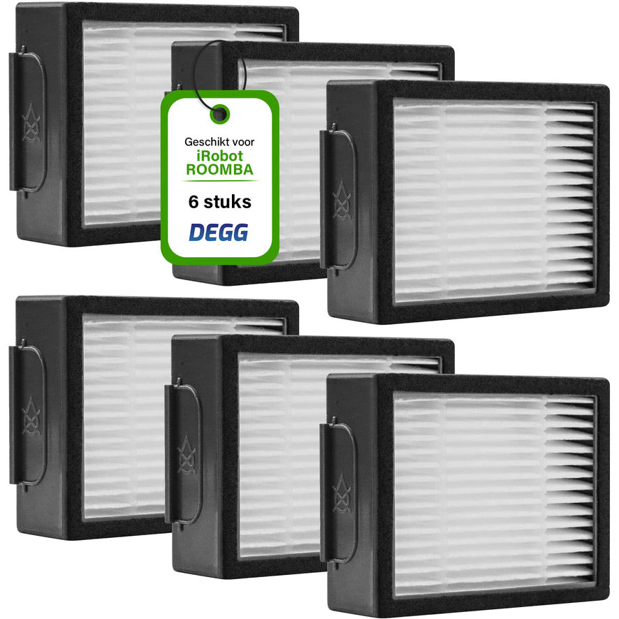 DEGG® - Hepa Filter - Geschikt voor iRobot Roomba - i1 i3 i3+ i4 i4+ i5 i5+ i6 i6+ i7 i7+ i8 i8+ e5 e6 e7 - Jaarpakket - VOORDEEL-VERPAKKING - 6 STUK(S)