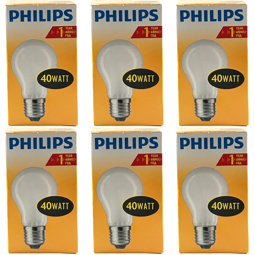 PHILIPS Gloeilamp 40W E27 Mat Standaardlamp (6 stuks)