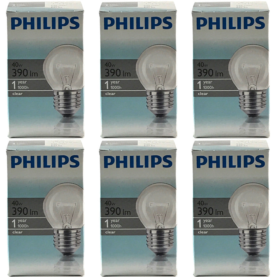 PHILIPS Gloeilamp 40Watt E27 Helder Kogellamp (6 STUKS)