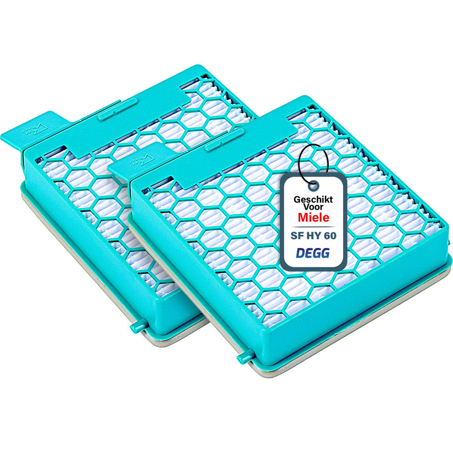 DEGG - HEPA filter geschikt voor Miele boost CX1 series - Vervangt SF HY 60 filter - Blauw - Hygiene airclean 60 - 2 STUK(S)