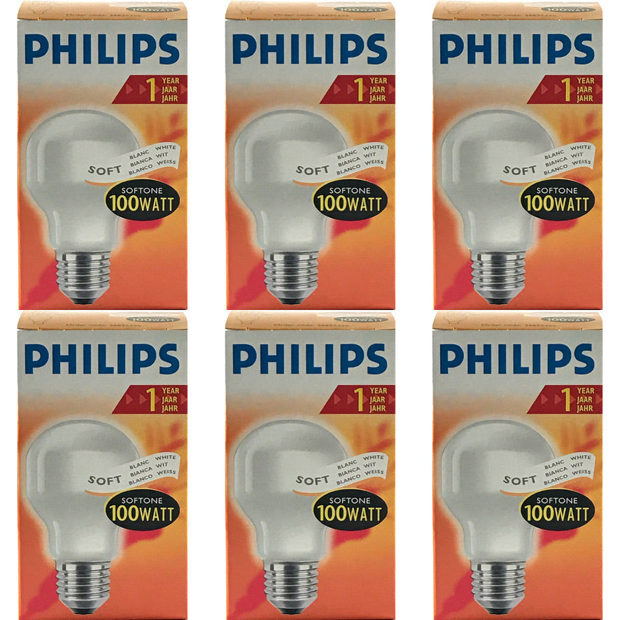 PHILIPS Gloeilamp 100Watt E27 Softone Standaardlamp