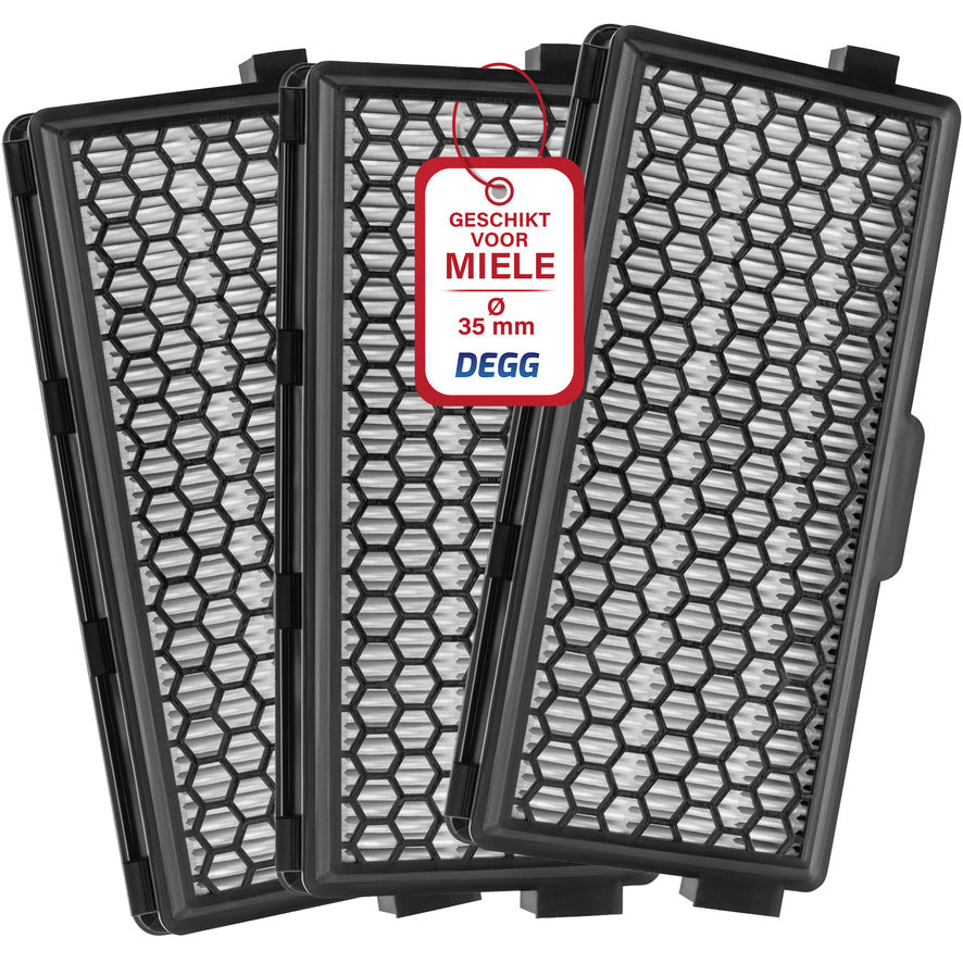 DEGG® - Hepa filter geschikt voor Miele - vervangt active clean 50 & airclean 50 - filter stofzuiger - premium kwaliteit - 3 STUK(S)