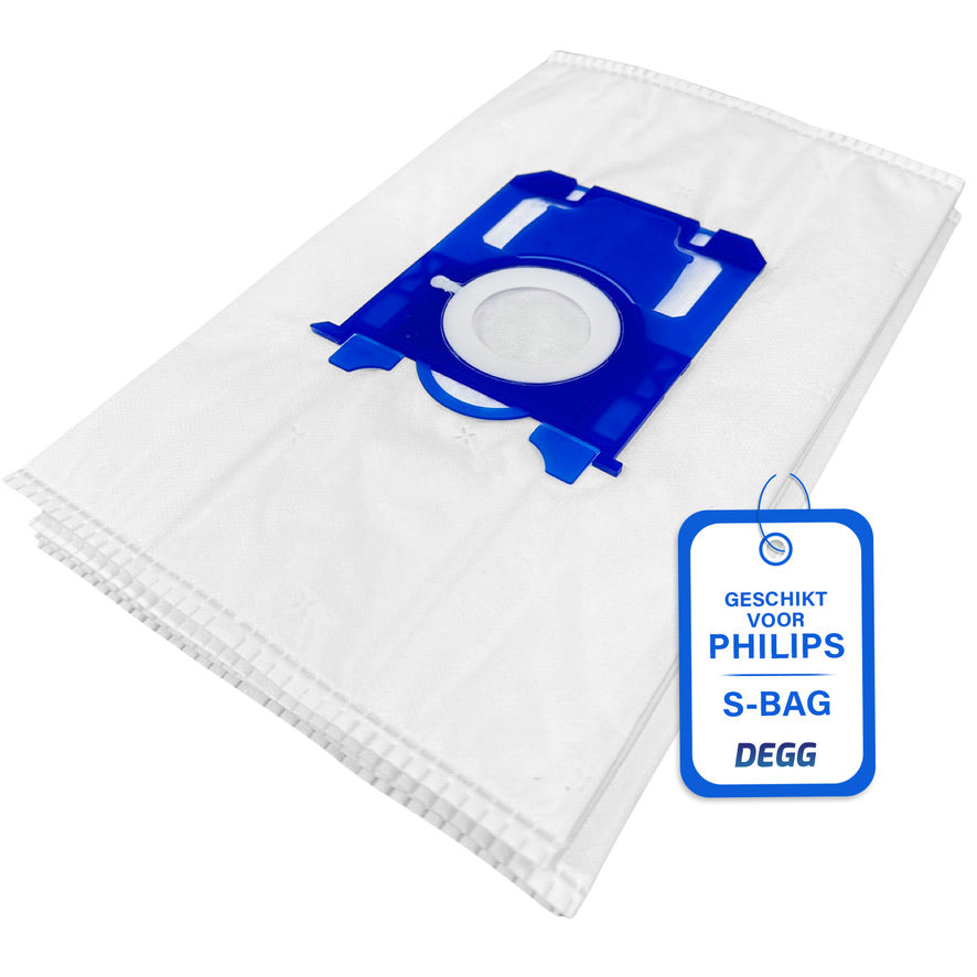 DEGG® - S-BAG Stofzuigerzakken - Geschikt voor Philips S-BAG - Top Kwaliteit - Compatibel met Philips FC8021, AEG GR201S en Electrolux E200S - 6 STUK(S)