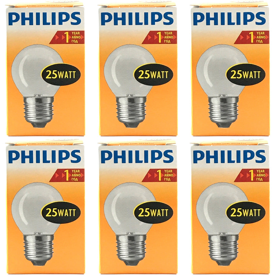 PHILIPS Gloeilamp 25W E27 Mat Kogellamp (6 stuks)