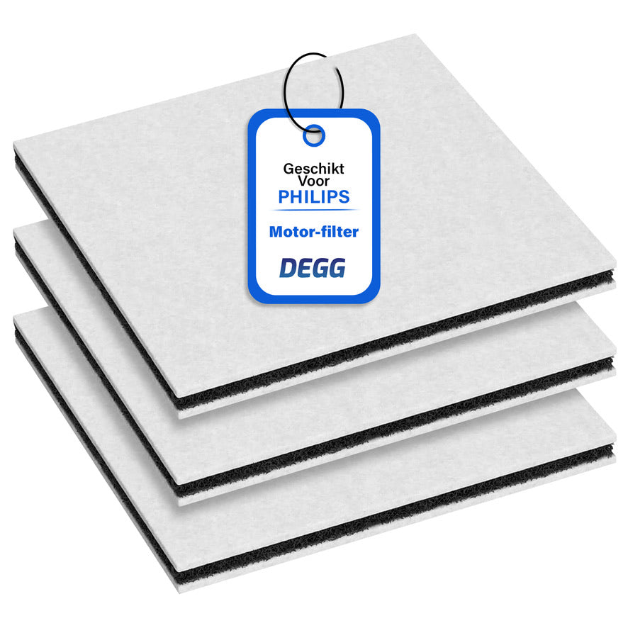DEGG® - Motorfilter Geschikt voor Philips Stofzuigers - Stofzuigerfilter - Microfilter - Premium Kwaliteit - VOORDEEL-VERPAKKING - 3 STUK(S)