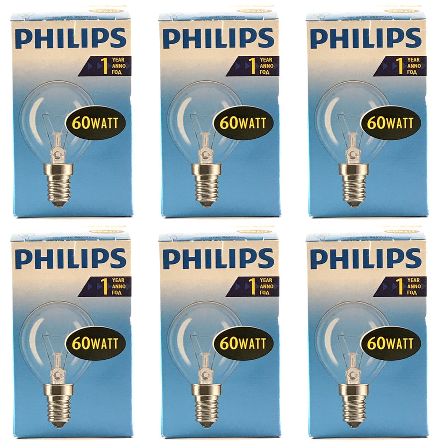 PHILIPS Gloeilamp 60Watt E14 Helder Kogellamp (6 STUKS)