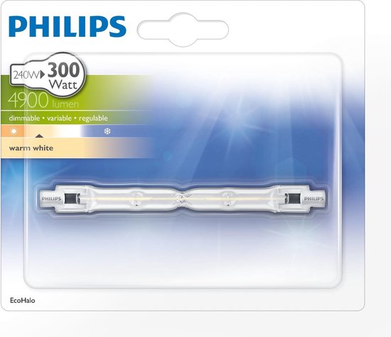 PHILIPS R7s 240W > (300w) Lang Plusline ES Halogeenlamp 2-Kneeps 118mm
