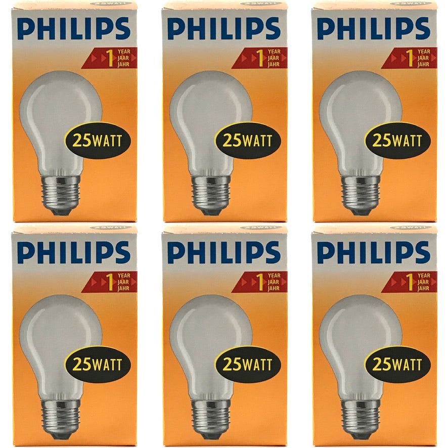 PHILIPS Gloeilamp 25W E27 Mat Standaardlamp (6 stuks)