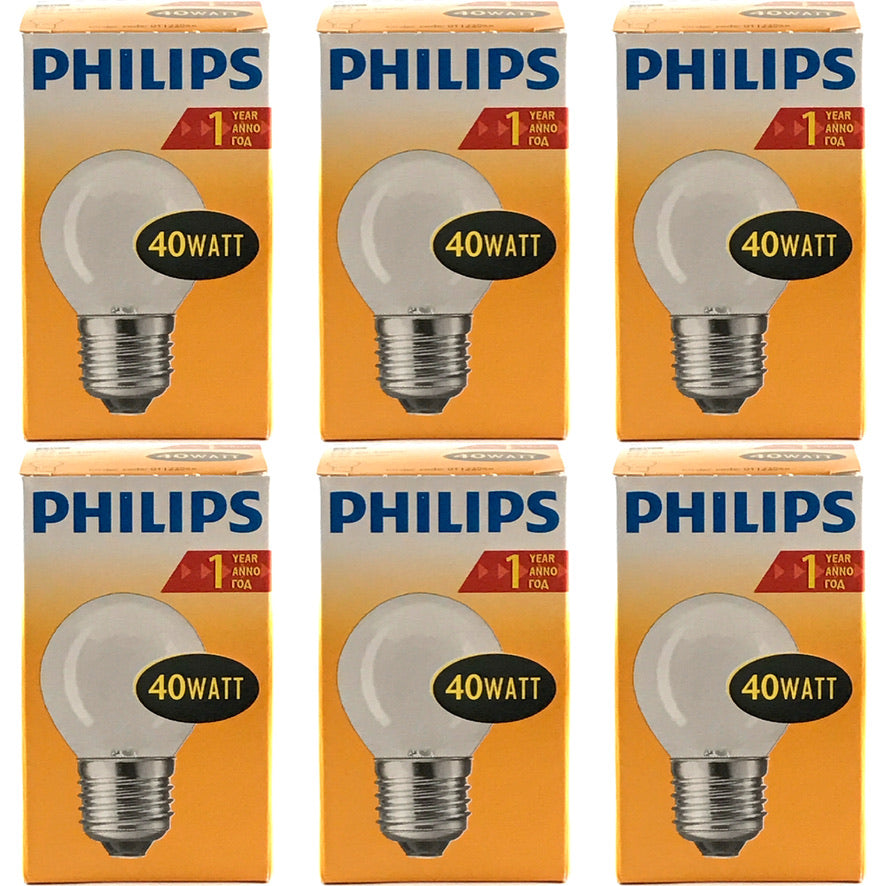 PHILIPS Gloeilamp 40Watt E27 Mat Kogellamp (6 STUKS)