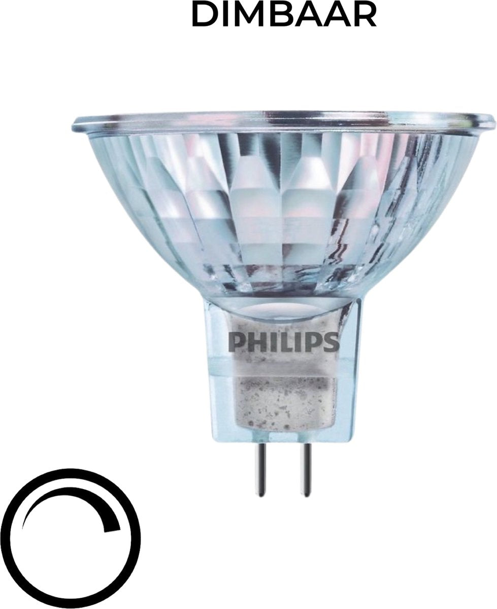 Philips Halogeen Spotjes 35W 12V GU5.3 – Dimbare Reflector Lampen 50mm – Set van 3 – Warm & Direct Licht – OP=OP