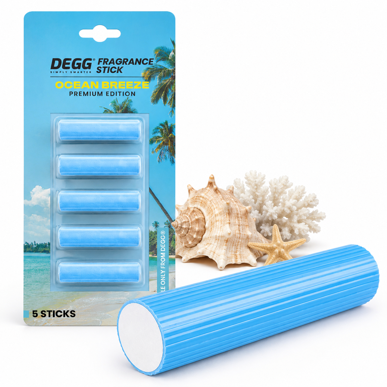DEGG Ocean Breeze Geurstaafjes voor Stofzuiger | Frisse Geur tijdens het Stofzuigen | 5 Stuks