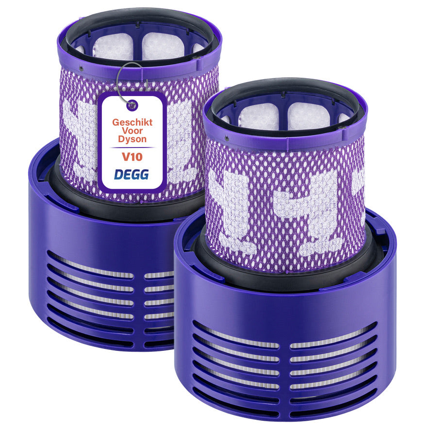 DEGG® - Hepa Filter Geschikt voor Dyson V10 - Wasbaar - Vervangt Dyson V10 Filter - Onderdelen - Duurzaam - Premium Kwaliteit - 2 STUK(S) CONTROLEER UW MODEL !