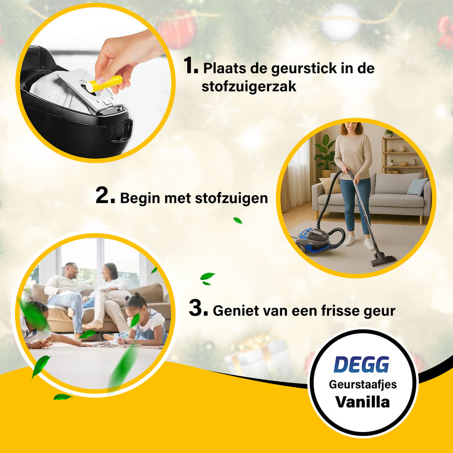 DEGG® Stofzuiger Geurstaafjes Vanille – Vanilla Essence Stofzuiger Parfum & Luchtverfrisser – 5 Stuks