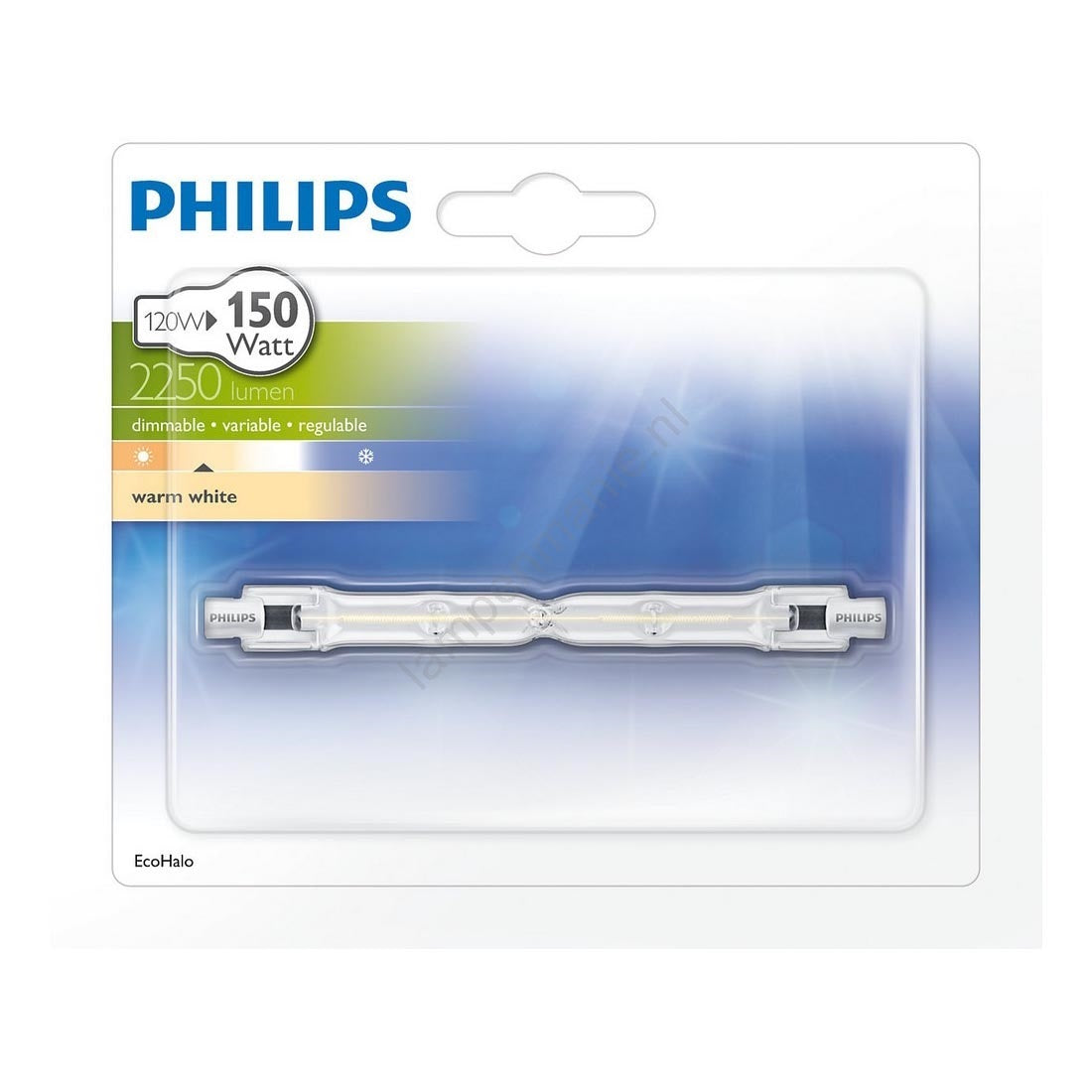 PHILIPS R7s 120W > (150w) Lang Plusline ES Halogeenlamp 2-Kneeps 118mm