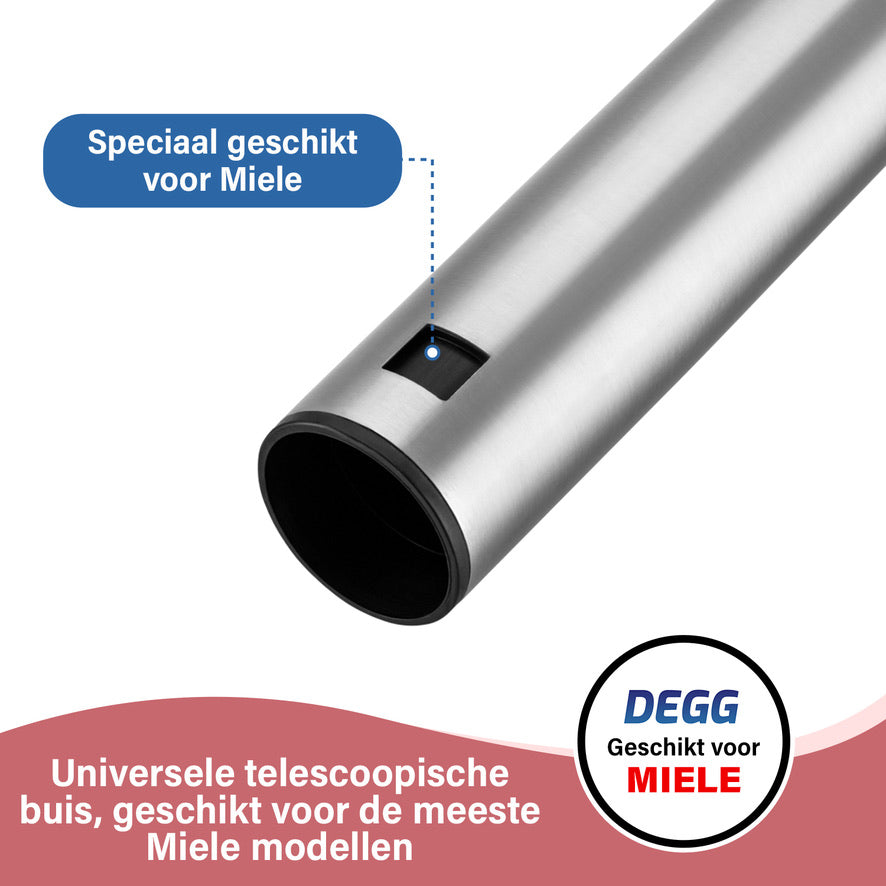 DEGG® - Stofzuigerbuis / Telescoopbuis - Geschikt voor Miele - 35mm - Met Kliksysteem - Stofzuigerstang - Zuigbuis - Stang - Stofzuiger Onderdelen - Premium Kwaliteit