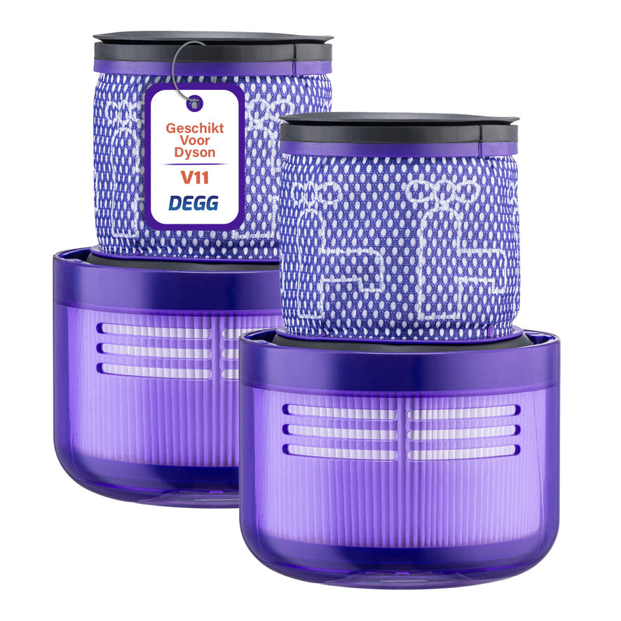DEGG® - Hepa Filter Geschikt voor Dyson V11 & V15 - Wasbaar - Vervangt Dyson V11 & V15 Filter - Onderdelen - Duurzaam - Premium Kwaliteit - 2 STUK(S) CONTROLEER UW MODEL !