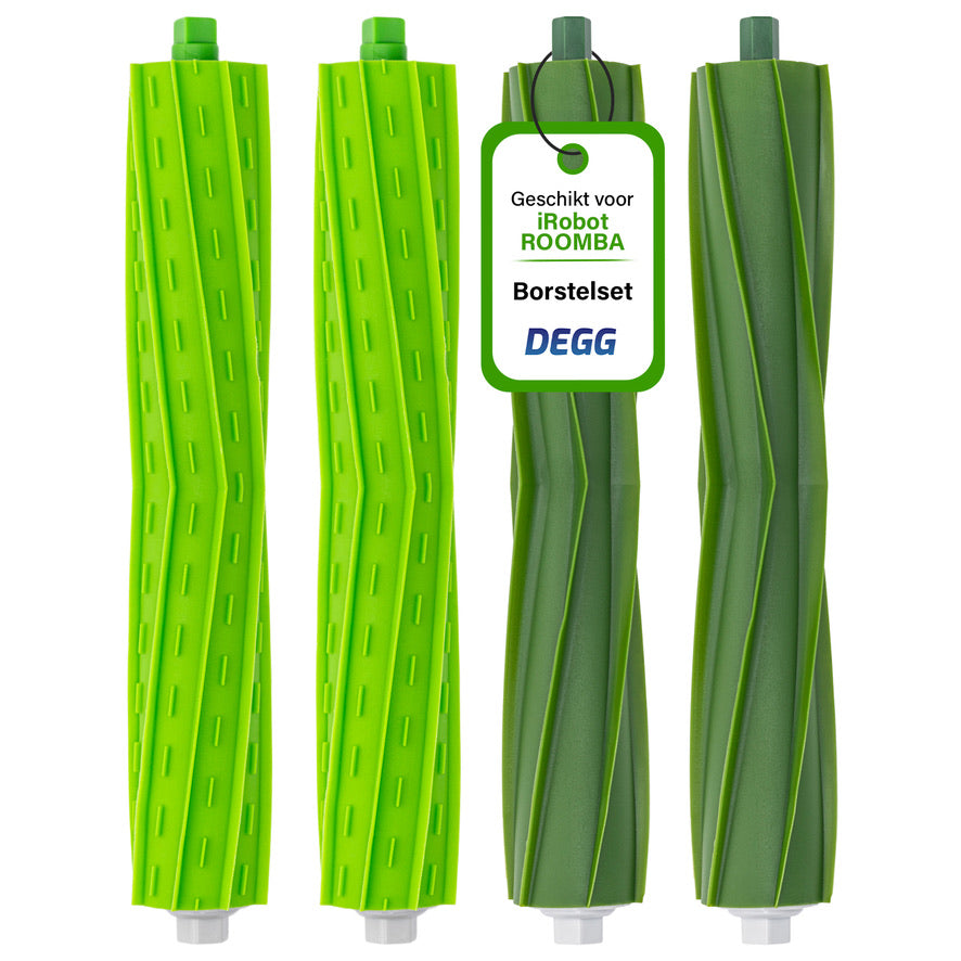 DEGG® - Rubberen bortels geschikt voor iRobot roomba E, I en J Series - Geschikt voor iRobot roomba onderdelen - passend op: i7 i7+ i1 i1+ i3 i3+ i4 i4+ i5 i5+ i6 i6+ i8 i8+ e5 e6 e7 - Roomba rollers - 2 SET(S)