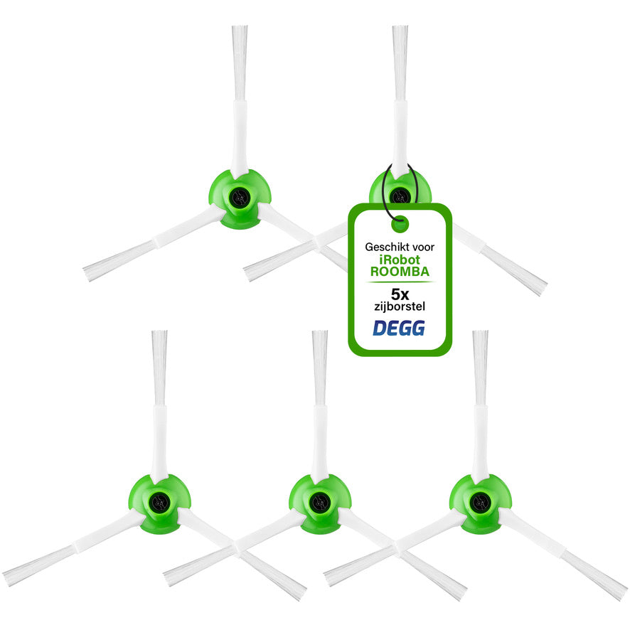 DEGG® - Zijborstel - Geschikt voor iRobot roomba i7 i7+ i8 i8+ i1 i1+ i3 i3+ i4 i4+ i5 i5+ i6 i6+ e5 e6 e7 - Geschikt voor iRobot roomba onderdelen - Roomba spinners - 5 STUK(S)
