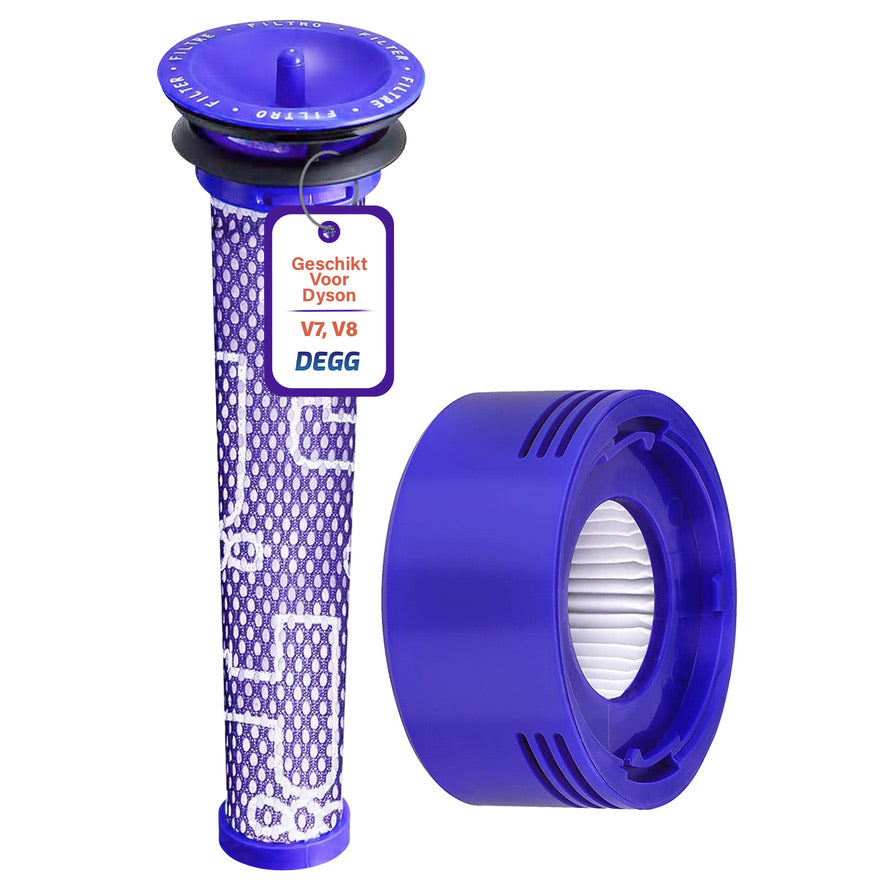 DEGG® - Pre + Post Filter - Geschikt voor Dyson V7 & V8 - Animal Absolute - Voorfilter + Achterfilter (Motor) - Onderdelen - Hepa Filter - Duurzaam - COMBIDEAL