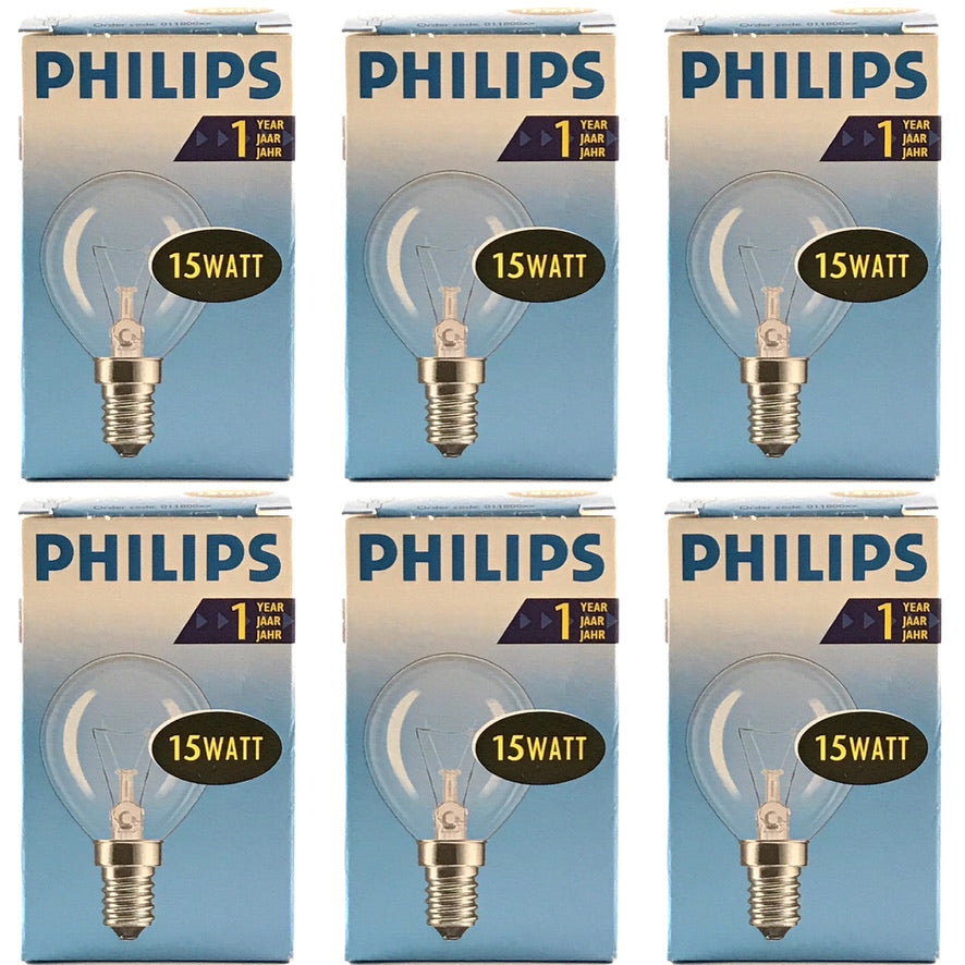 PHILIPS Gloeilamp 15W E14 Helder Kogellamp (6 stuks)