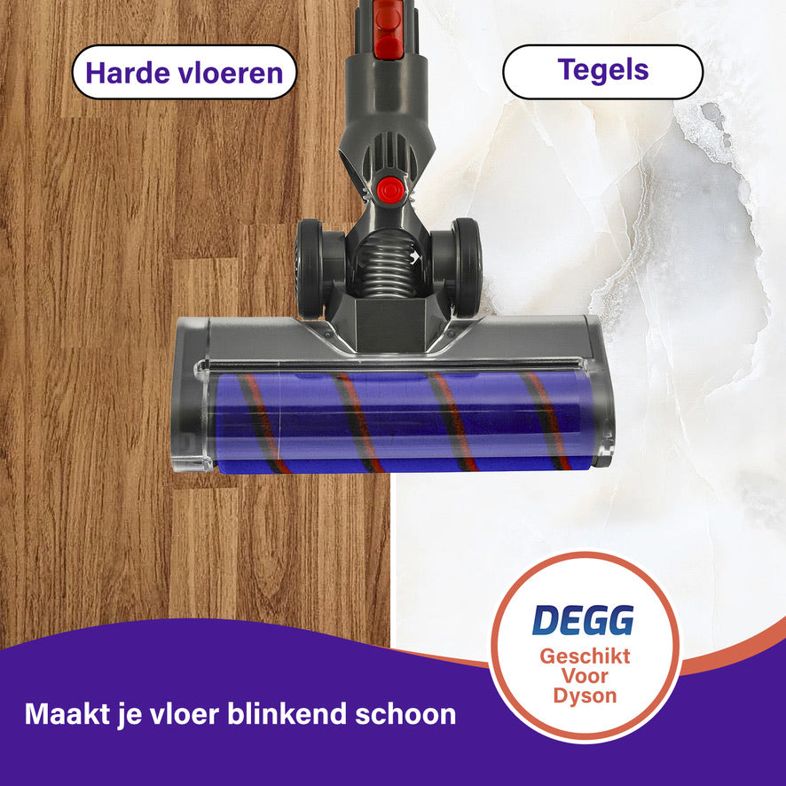 DEGG® - Mondstuk / Parketborstel - Geschikt voor Dyson V7, V8, V10, V11 en V15 - Geschikt als Dyson accessoires / onderdelen - Geschikt voor Dyson stofzuigermondstuk, vloerzuigmond en turbo borstel
