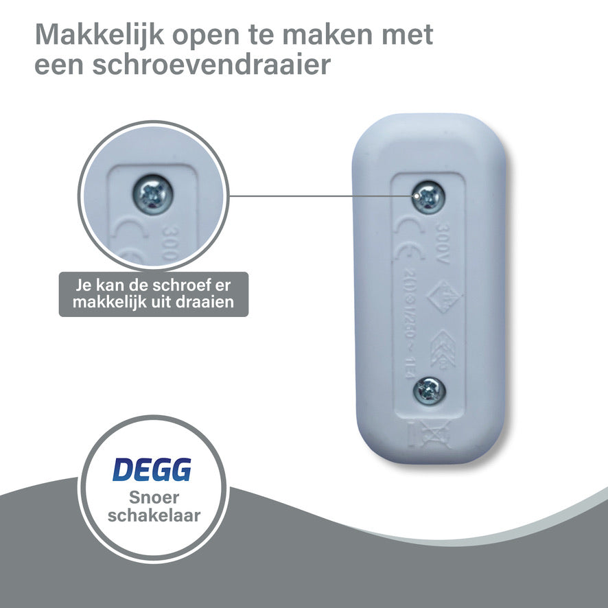 DEGG - Snoerschakelaar - Wit - 450Watt - 250V - 2 STUK(S)