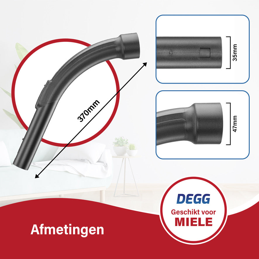 DEGG® - Handgreep / Pistoolgreep - Geschikt voor Miele - 35mm - Geschikt voor Miele klik-systeem - Premium Kwaliteit