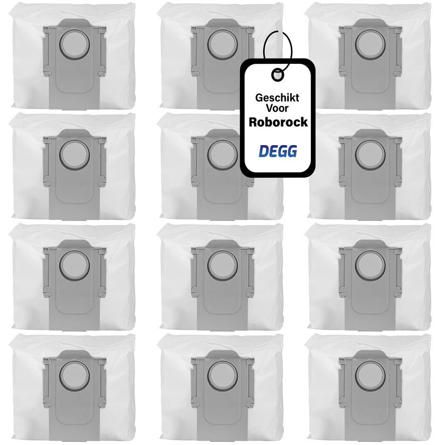 DEGG® - 12x stofzuigerzakken geschikt voor Roborock Q5+, Q7+, Q7MAX+, S7MAXV Ultra, S7 Pro ultra - Robot zakken - Premium kwaliteit