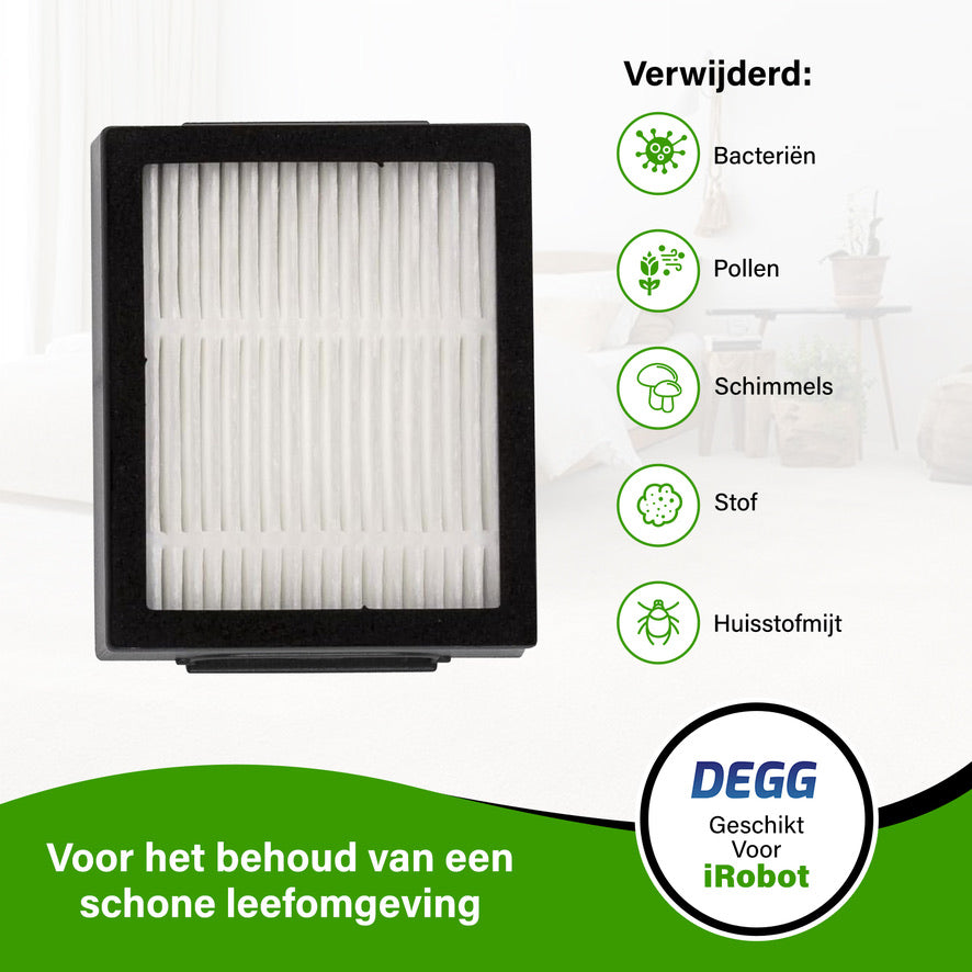 DEGG® - Filters geschikt voor iRobot Roomba i7/i7+, i8/i8+, i1, i3/i3+, i4/i4+, i5/i5+, i6/i6+, e5, e6, e7 - Hepa filters - geschikt voor iRobot onderdelen - DUBBEL JAARPAKKET - 12 STUK(S)