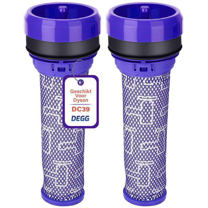 DEGG® - Pre Filter Geschikt voor Dyson DC39, DC37, DC33, DC28C en DC53 - Motorfilter - Stofzuigerfilter - Wasbaar - Premium Kwaliteit - 2 STUK(S)