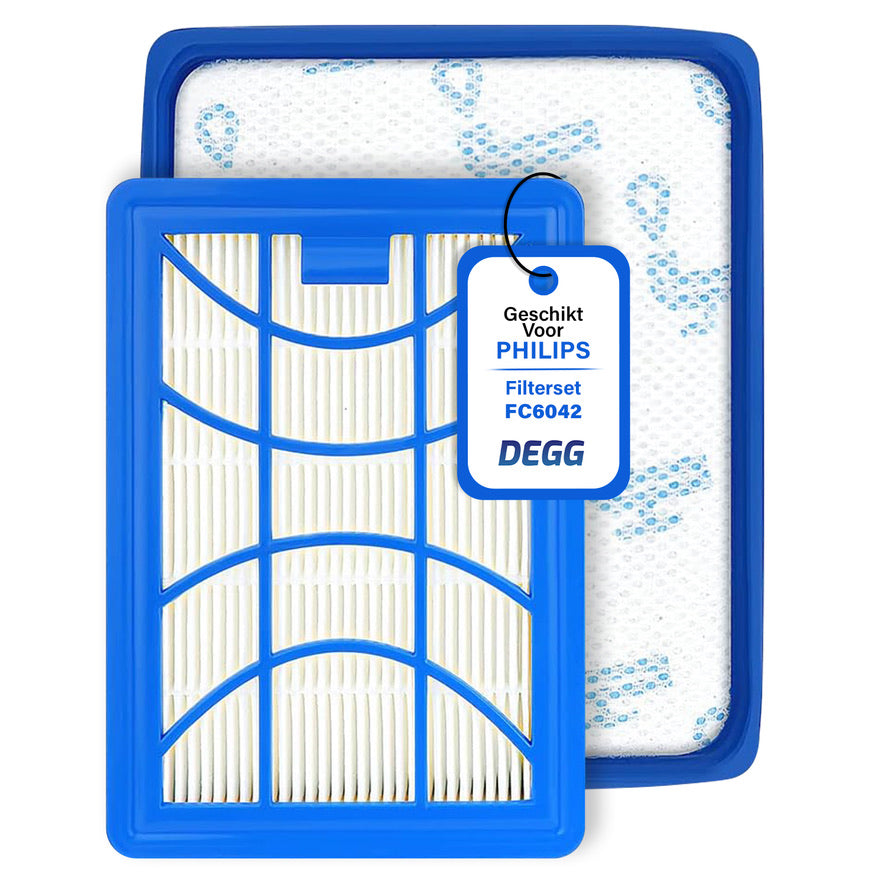DEGG® - Filterset Geschikt voor Philips Power pro expert - Alternatief voor het origineel FC6042/01 en FC8003/01 - Inlaat-filter (motor-filter) + Uitblaas-filter H11 - FC9729, 9741, 9743, 9744 en 9745 - COMBIDEAL