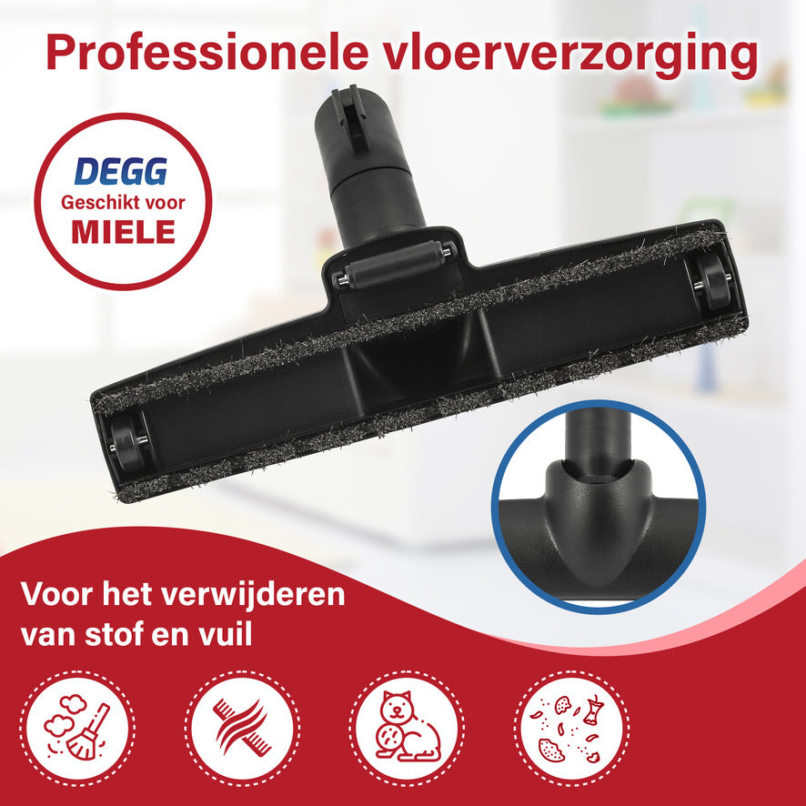 DEGG® - Stofzuigermond / Parketborstel - Geschikt voor Miele - Stofzuiger Mondstuk - 35mm - Stofzuiger Zuigmond - Geschikt harde vloeren - Luxe Stofzuigermond - Premium Kwaliteit