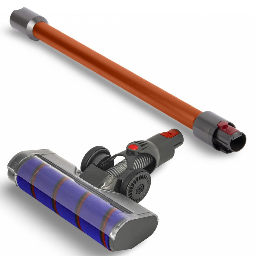 DEGG - 2-Delige stofzuiger set - Geschikt voor Dyson - Stofzuigermond + Steel (oranje/koper) - Passend op: V11, V15, V7, V8 en V10