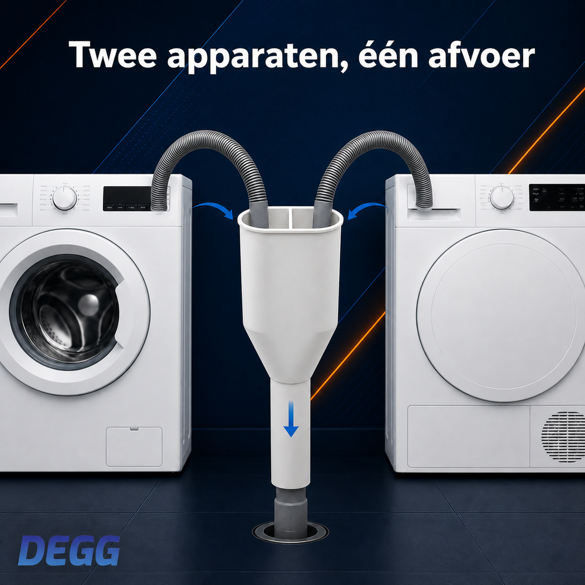 DEGG Duo Afvoerpijp voor Wasmachine & Droger