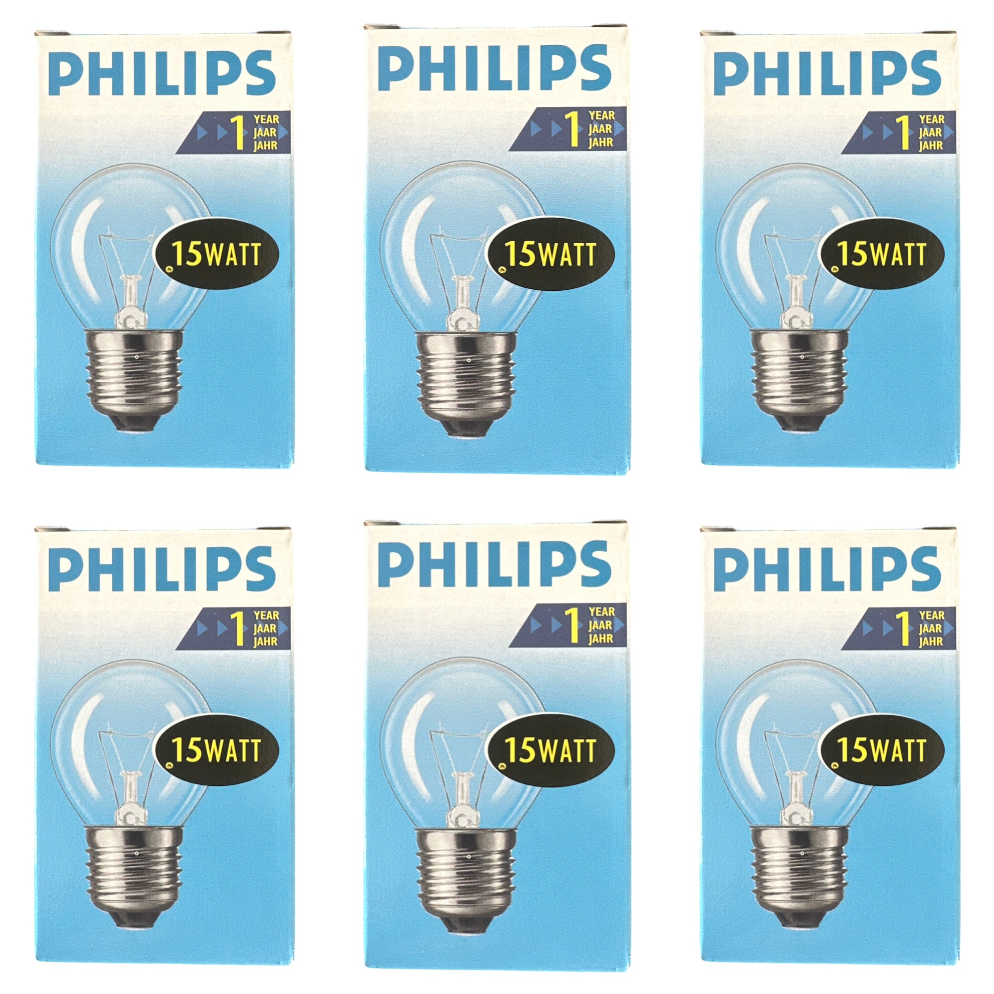 PHILIPS Gloeilamp 15Watt E27 Helder Kogellamp (6 STUKS)