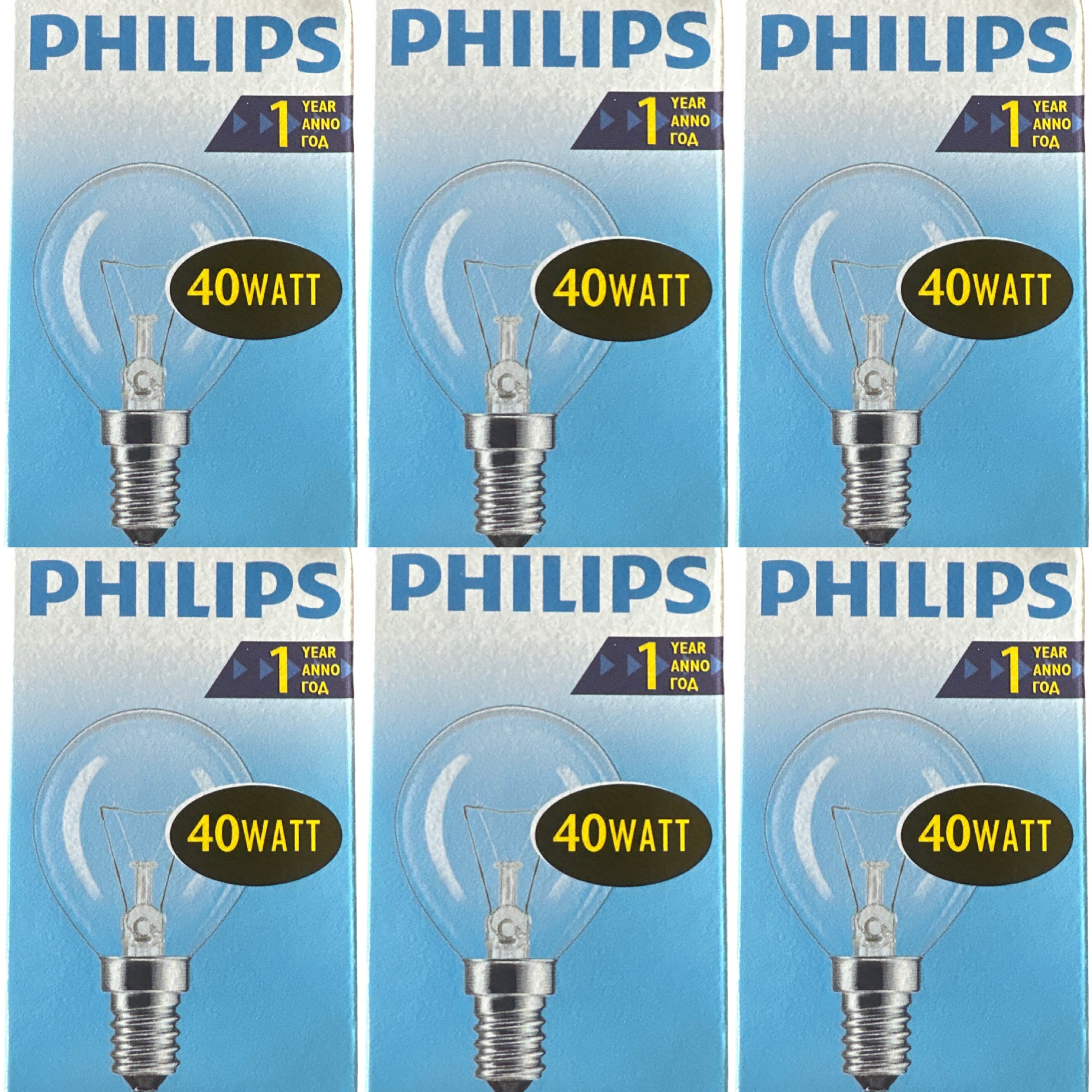 PHILIPS Gloeilamp 40W E14 Helder Kogellamp (6 stuks)