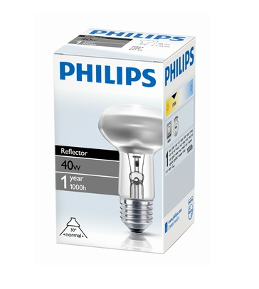 PHILIPS Gloeilamp Reflector R63 40W E27 Dimbaar 420 lumen