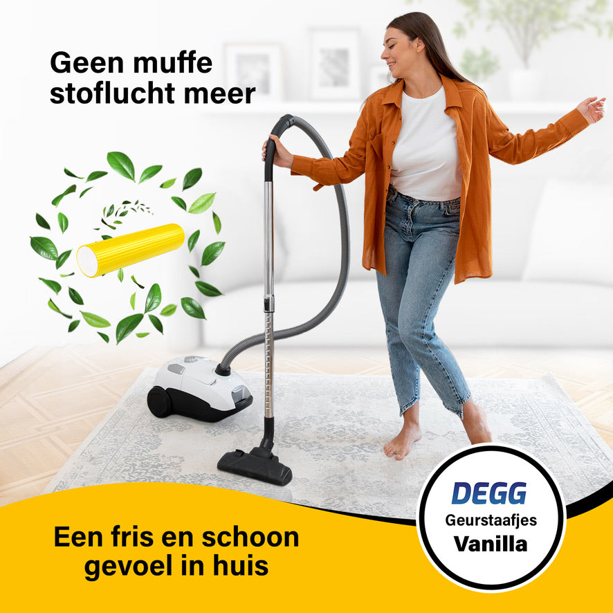 DEGG® Stofzuiger Geurstaafjes Vanille – Vanilla Essence Stofzuiger Parfum & Luchtverfrisser – 5 Stuks