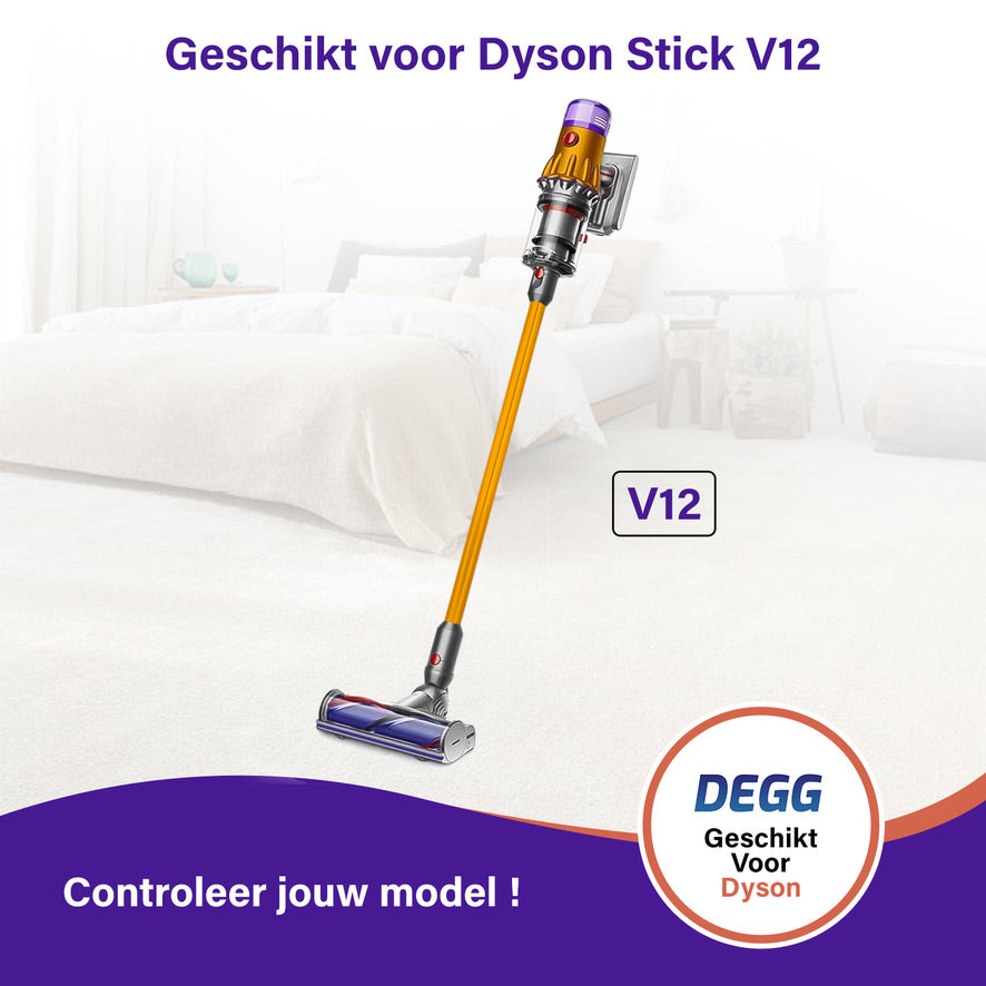 DEGG® Zuigbuis voor Dyson V12 Detect Slim – Gouden Steel / Stang – Compatibel met Dyson V12 – Topkwaliteit Vervangingsonderdeel