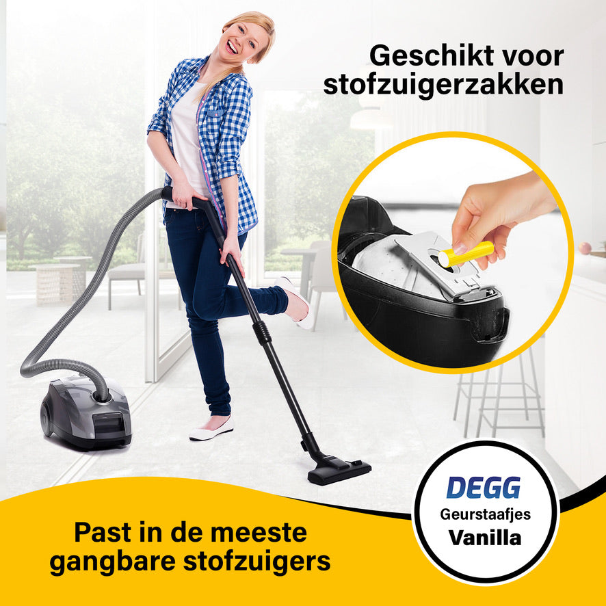 DEGG® Stofzuiger Geurstaafjes Vanille – Vanilla Essence Stofzuiger Parfum & Luchtverfrisser – 5 Stuks